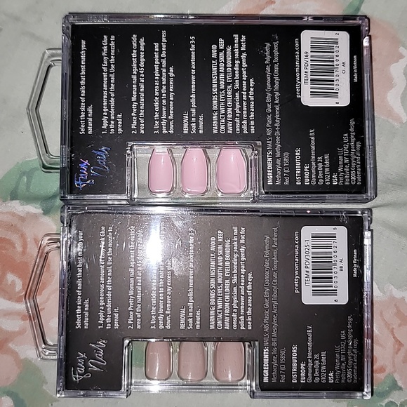 Pretty Woman faux nails nude pink & ombre blue purple pink 2pk - Picture 4 of 4